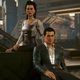 Elizabeth and Jefferson Peralez sit on a couch.